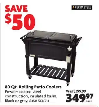 Home Hardware 80 qt. rolling patio coolers offer