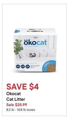 Petvalu Okocat cat litter offer
