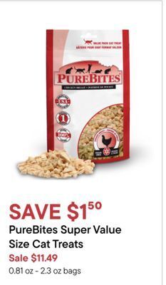 Petvalu Purebites super value size cat treats offer