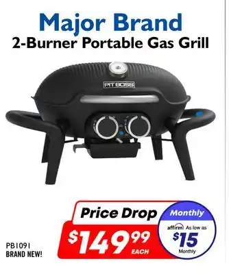 Factory Direct Major brand 2-burner portable gas grill offer