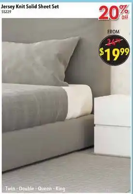 Oxford Mills Jersey knit solid sheet set offer