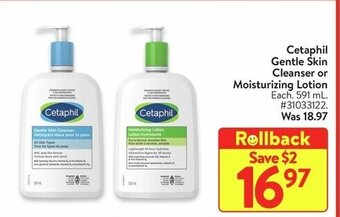 Walmart Cetaphil Gentle Skin Cleanser or Moisturizing Lotion offer