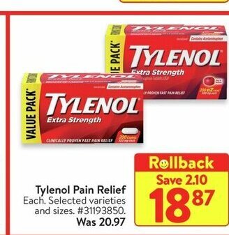 Walmart Tylenol Pain Relief offer