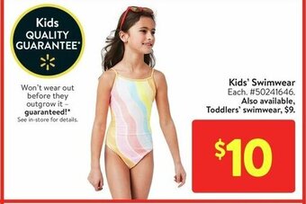 Walmart Kids' Swimwear offer