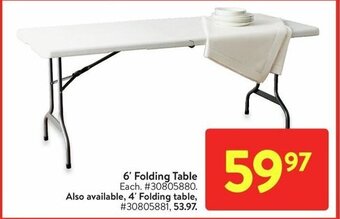 Walmart 6' Folding Table offer