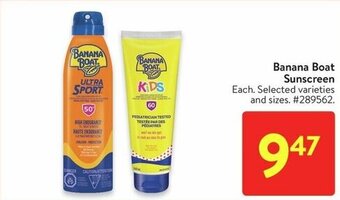 Walmart Banana Boat Sunscreen offer