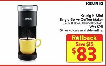 Walmart Keurig K-Mini Single-Serve Coffee Maker offer