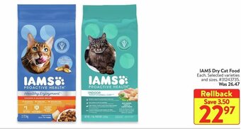 Walmart IAMS Dry Cat Food offer