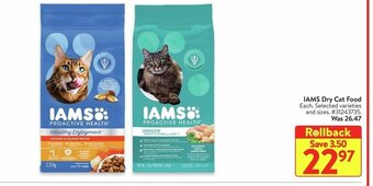Walmart IAMS Dry Cat Food offer