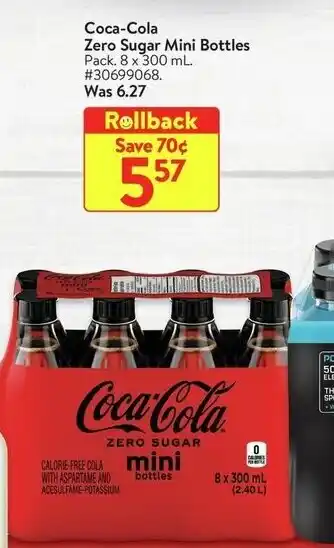 Walmart Coca-Cola Zero Sugar Mini Bottles Pack. 8 x 300 mL. offer