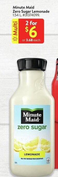 Walmart Minute Maid Zero Sugar Lemonade offer