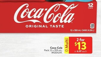 Walmart Coca-Cola pack 12 x 355ml offer
