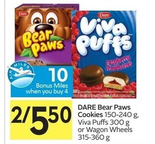 Foodland Dare bear paws cookies offer