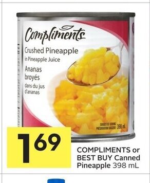 Foodland Compliments or best buy canned pineapple offer