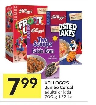 Foodland Kellogg's jumbo cereal offer