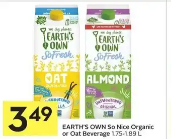 Foodland Earth's own so nice organic or oat beverage offer