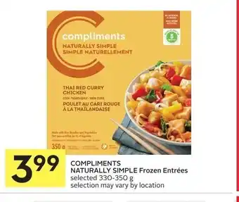 Foodland Compliments naturally simple frozen entrées offer