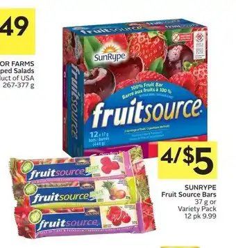 Foodland Sunrype fruit source bars offer
