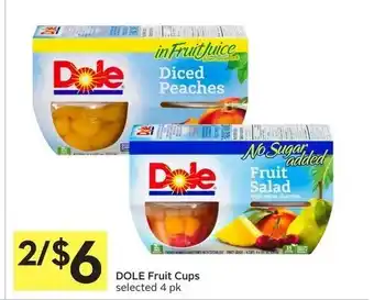Foodland Dole fruit cups offer
