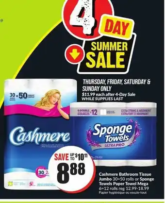 FreshCo Cashmere bathroom tissue jumbo offer