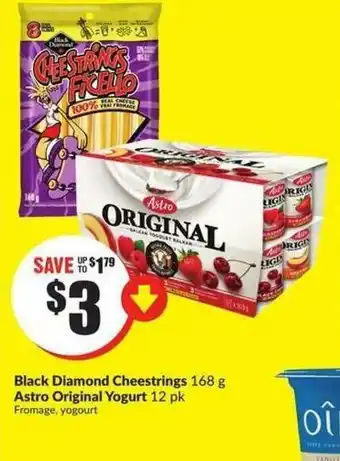 FreshCo Black diamond cheestrings astro original yogurt offer
