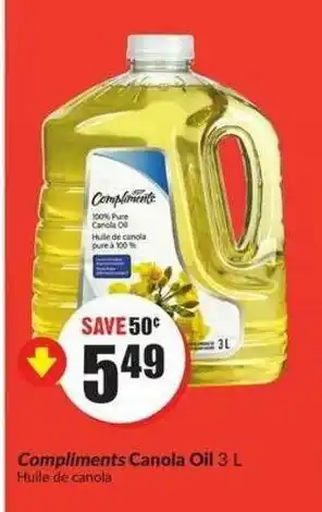 FreshCo Compliments canola oil offer