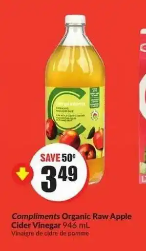 FreshCo Compliments organic raw apple cider vinegar offer