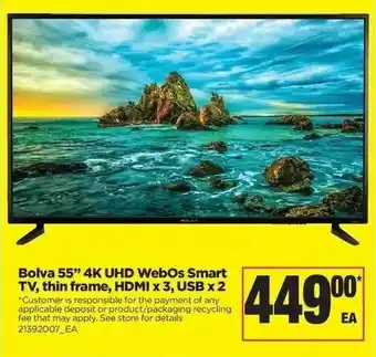 Real Canadian Superstore Bolva 55" 4K UHD webos smart TV offer