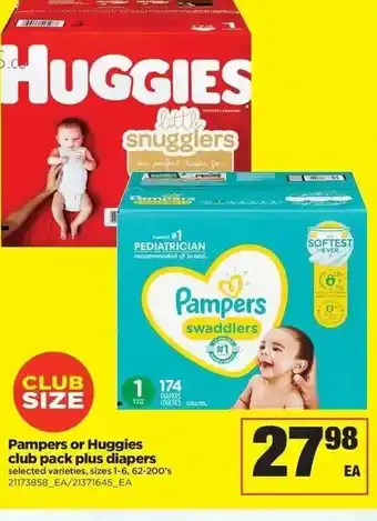 Real Canadian Superstore Pampers or huggies club pack plus diapers offer