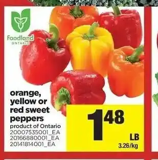 Real Canadian Superstore Orange, yellow or red sweet peppers offer