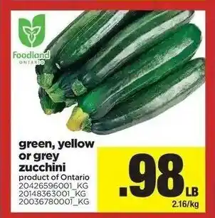 Real Canadian Superstore Green, yellow or grey zucchini offer