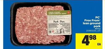 Real Canadian Superstore PC free from lean ground pork offer