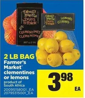 Real Canadian Superstore Farmer's Market clementines or lemons offer