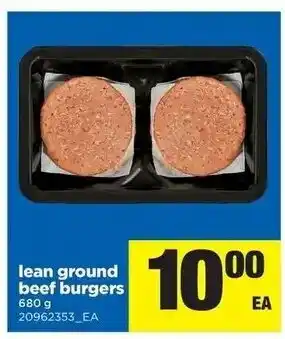 Real Canadian Superstore Iean ground beef burgers offer
