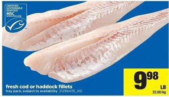 Real Canadian Superstore Fresh cod or haddock fillets offer