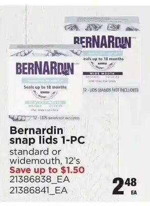 Real Canadian Superstore Bernardin snap lids 1-PC offer