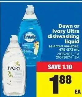 Real Canadian Superstore Dawn or Ivory Ultra dishwashing liquid offer