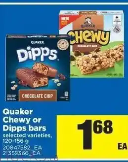 Real Canadian Superstore Quaker Chewy or Dipps bars offer