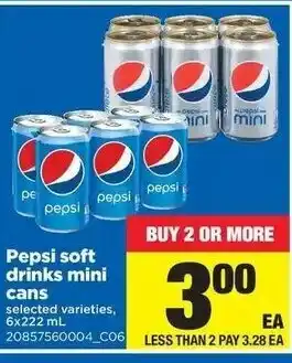 Real Canadian Superstore Pepsi soft drinks mini cans offer