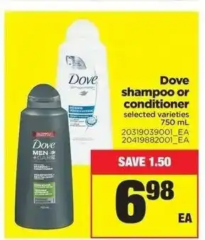 Real Canadian Superstore Dove shampoo or conditioner offer