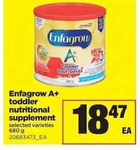 Real Canadian Superstore Enfagrow A+ toddler nutritional supplement offer