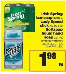 Real Canadian Superstore Irish Spring bar soap Lady Speed stick offer