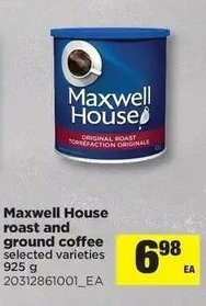 Real Canadian Superstore Maxwell House Roast And Ground Coffee offer