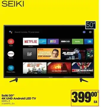 Real Canadian Superstore Seiki 50 4K UHD Android Led Tv offer