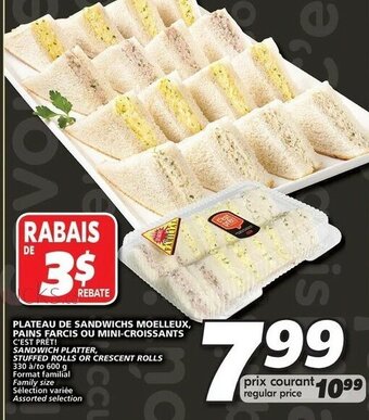 IGA Plateau De Sandwichs Moelleux, Pains Farcis Ou Mini-Croissants offer