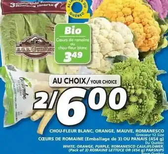 IGA Chou-Fleur Blanc, Orange, Mauve, Romanesco offer