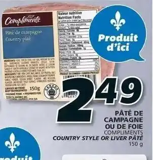 IGA Pâté De Campagne Ou De Foie offer