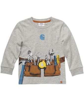 Mark's Carhartt toddler boys' 2-4 years knit crew neck long sleeve toolbelt t shirt - grey heather offer
