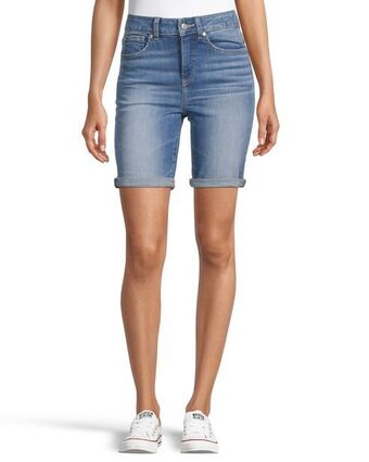 Mark's Women's high rise bermuda jean shorts - medium indigo offer