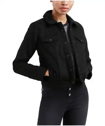 Mark's Levi's women's original sherpa trucker jean jacket - black on black offer